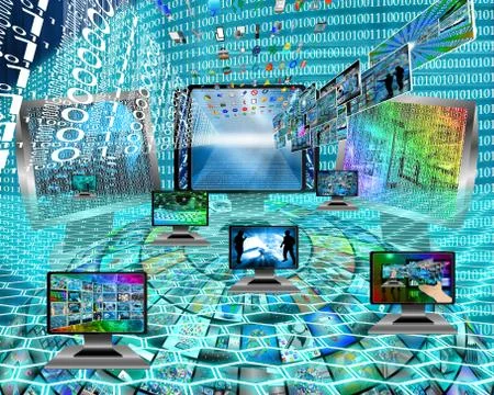 Six monitors Stock-Illustration