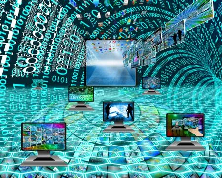 Six monitors Illustrazione stock