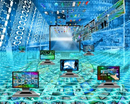 Six monitors Stock-Illustration