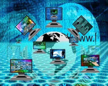 Six monitors Stock Illustration