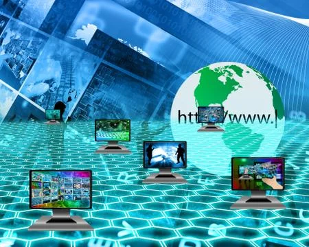 Six monitors Stock-Illustration