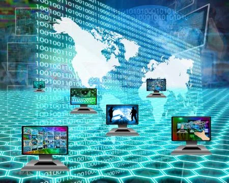 Six monitors Stock Illustration