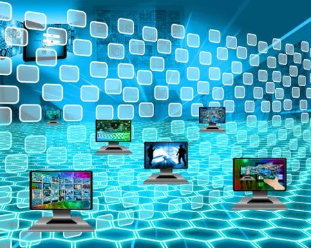 Six monitors Stock Illustration