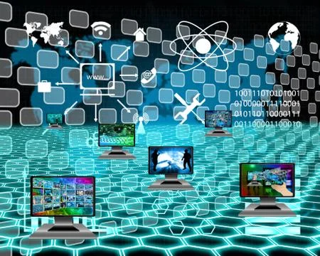 Six monitors Illustrazione stock