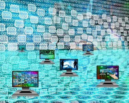 Six monitors Stock-Illustration