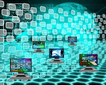 Six monitors Stock-Illustration