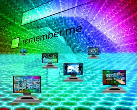 Six monitors Stock-Illustration