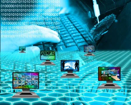 Six monitors Stock Illustration