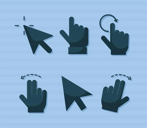 Six mouse pointers Stock Illustration