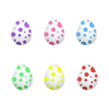Six multicolored eggs for easter Stock-Illustration