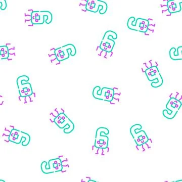 Six number character vector seamless pattern Illustrazione stock
