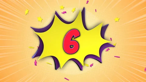 Six Number Comic Text Animation, with Al... | Stock Video | Pond5