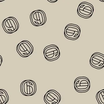 Six number line seamless pattern Stock Illustration