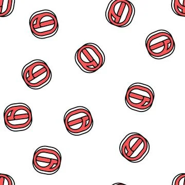 Six number vector seamless pattern Stock Illustration