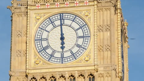 Six o'clock on the Big Ben clock Vidéo 284669960