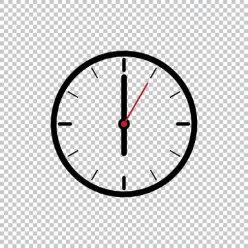 Six o’Clock flat style icon template isolated on transparent background Stock Illustration