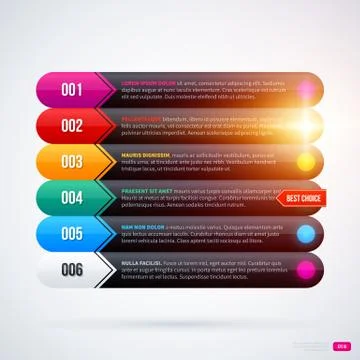 Six options on white background. EPS10 Stock Illustration