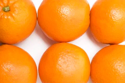 Six oranges Stock Photos