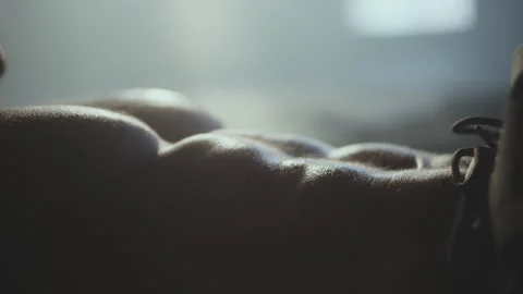 Six pack abs view of a strong man Stock Footage 236180572