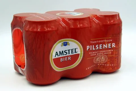Six Pack of Dutch Amstel beer Stock Photos