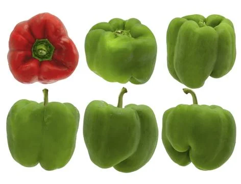 Six Peppers Stock Photos