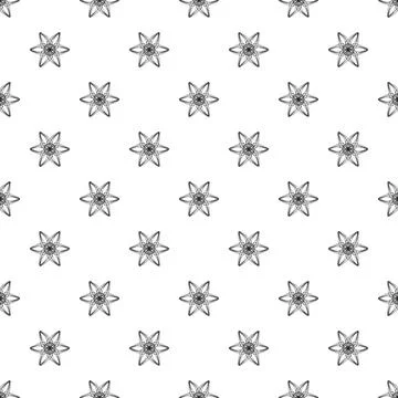 Six petal flower pattern seamless Stock Illustration