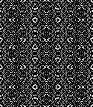 Six-Petal Pattern (Black, White) Stock Illustration