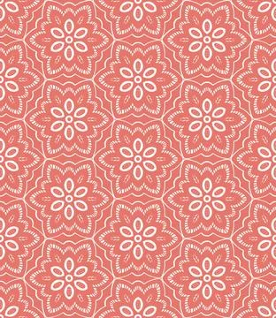 Six-Petal Pattern (Peach, White) Stock Illustration
