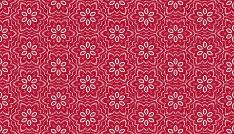 Six-Petal Pattern (Red, White) Stock Illustration
