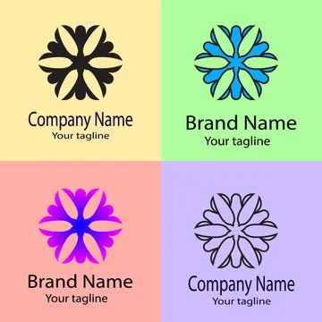 The Six-Petaled Bloom: Balanced Growth and Harmonious Symmetry logo Stock Illustration