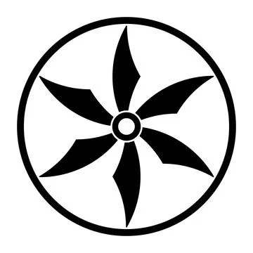 Six-pointed star in circle, a symbol similar to a throwing or ninja star Stock-Illustration