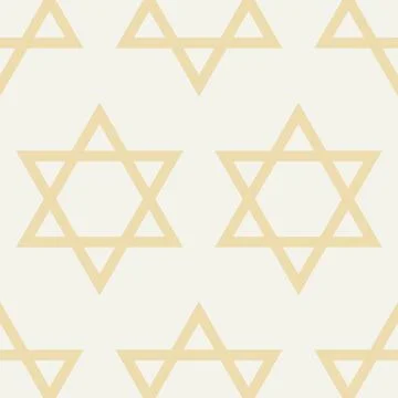 Six-pointed star of David icon seamless pattern. Vector hexagram Solomon symb Illustrazione stock