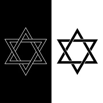 Six-pointed star icon. Hexagram sign. Symbol of Star of David,  Judaism Stock Illustration