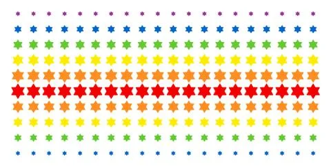 Six Pointed Star Shape Halftone Spectral Pattern 스톡 일러스트