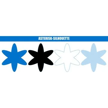 Six pointed star shape in vector silhouette variations with graphic design .. Stock Illustration