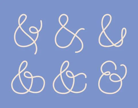 Six pretty ampersands Stock Illustration