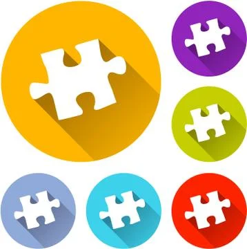 Six puzzle icons Stock Illustration