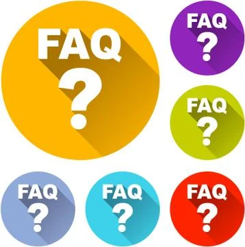 Six questions icons Stock Illustration