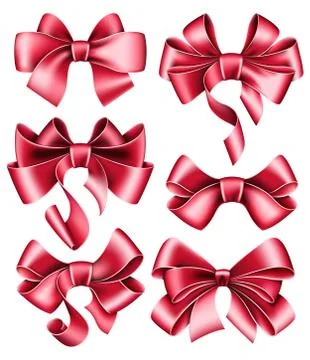 Six red bows Stock Illustration