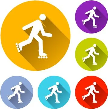 Six rollerskate icons Stock Illustration
