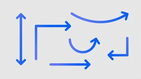 Six Rounded Matted Animated Arrows Stock Footage 150912516