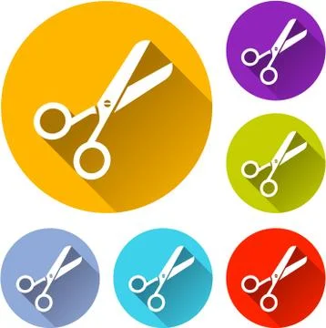 Six scissors icons Stock Illustration
