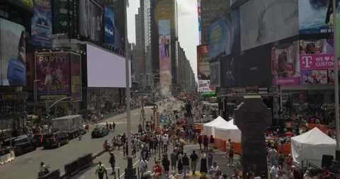 Six Second timelapse of Time Square Manhattan Tourists, Traffic and Billboards Stock Footage 246789531