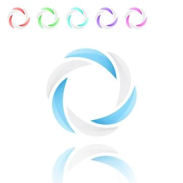 Six segment circle Stock Illustration