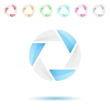 Six segmented glossy circle Stock Illustration