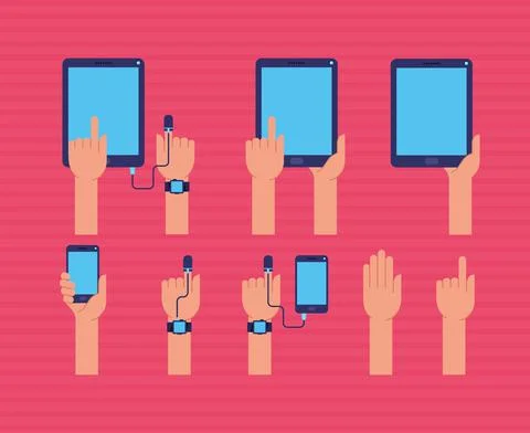 Six sensor divices Stock Illustration