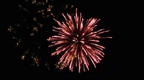 Six shots of fireworks on the black background Stock Footage 45797593