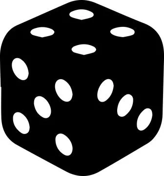 Six sided dice, minimal flat vector illustration Illustrazione stock