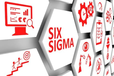 SIX SIGMA concept cell background 3d illustration Stock Illustration