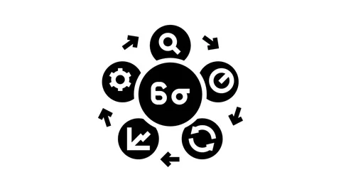 Six sigma manufacturing engineer glyph icon animation Stock Footage 326153652